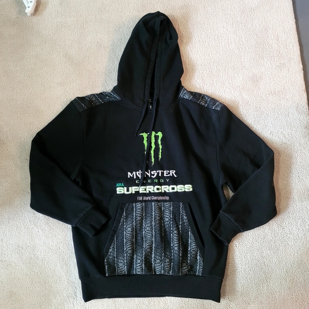 Vintage Y2K Monster Energy Supercross FIM World Championship Hoodie Men's Large
